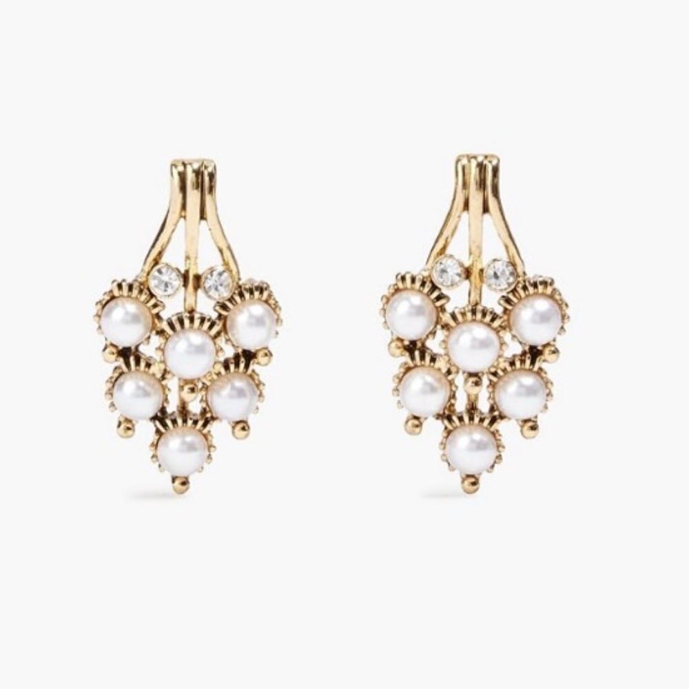 KENNETH JAY LANE Gold-tone, crystal and faux pearl earrings